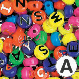 Assorted Colors - Wood Alphabet Beads 10mm 60/Pkg