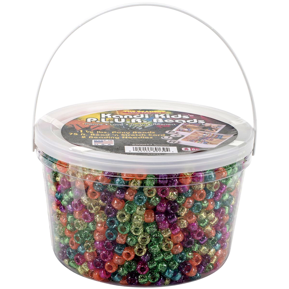 1199SV467 – Mixed Pony Beads – Jelly Sparkle Multi – 1/2 Lb Value