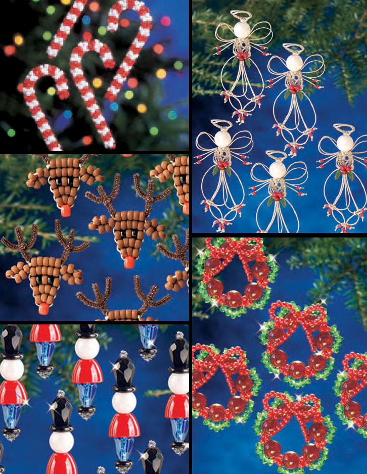 Beadery Holiday Beaded Ornament Kit Snow Crystal Danglers 4x2 Makes 8
