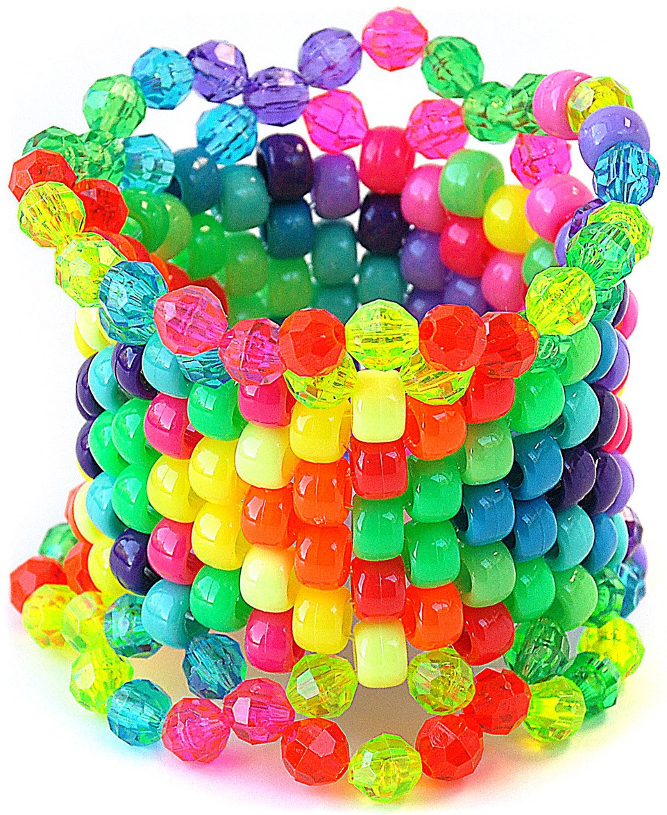 Zugar Land Colorful Tie Dye Bead Rubber Bracelets (12 Pack) 8. Great Kids  and Small Adults. Perfect for Party Favors, Carnival Prizes, Goodie Bags