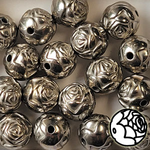 Large Hole Beads 9mm Metal Dice Beads w/ Rubber Stopper - PDMBS22 